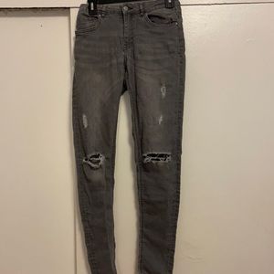 H&M grey high waisted jeans size 8